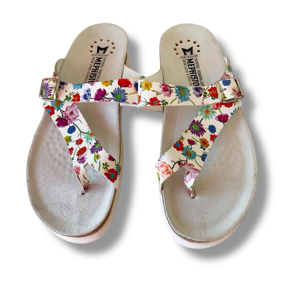 Mephisto Helen Printed Leather Sandals in Multi Liberty EU 42/ US 12 NEW